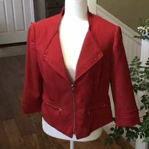 White House Black Market red 3/4 sleeve jacket